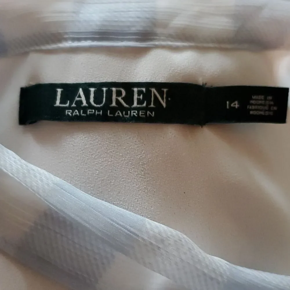 Lauren Ralph Lauren Blue White Checkered Dress 14